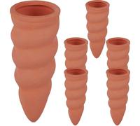 Relaxdays Cône d’arrosage, Terre Cuite, Lot de 6, pour Bouteilles Pet d’1,5 l, jardinières et Plantes en Pot, Terracotta