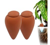 Relaxdays Cônes d'arrosage en terre cuite, lot de 2, 350 ml, avec couvercle, pour plantes d'intérieur et jardinières