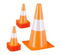 Relaxdays Mixte Cônes Relaxdays C nes de signalisation x18 football dressage plots chantier 30 cm circulation r fl, orange, Lot 18 EU