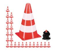 Relaxdays Cônes de travaux, lot 24, football, dressage chien, plots chantier 23 cm, circulation, réfléchissants, orange