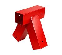 Relaxdays Connecteur de balançoire en A, Acier thermolaqué, Angle 90°, pour Bois 90x90 mm, Rouge, 19x27x19 cm
