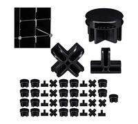 Relaxdays Connecteurs Plastique pour Cubes étagère système modulable pièce de Rechange, Set de 40, 3 Sortes, Noir