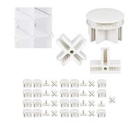 Relaxdays Connecteurs Plastique pour Cubes étagère système modulable pièce de Rechange, Set de 40, 3 Sortes, Blanc