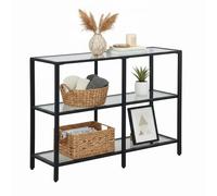 Relaxdays Console avec 3 étagères en verre