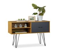 Relaxdays Console design rétro vintage table d’appoint 80s tiroir sideboard pieds métal HxlxP: 62x100x38 cm, coloré