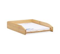 Relaxdays Corbeille à Courrier Empilable, Papier Format A4, Bureau, Range-Documents & Lettres, Bambou, 6x25x33cm, Nature