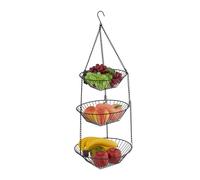 Relaxdays Corbeille à fruits suspendue noir