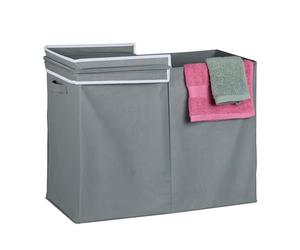 Relaxdays Corbeille à Linge, Couvercle, 100 L, Pliable, Tissu, panière Salle de Bain & Chambre, HxLxP: 50x68x34 cm, Gris