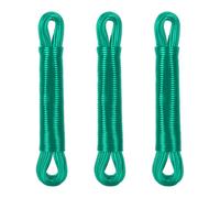 Relaxdays Lot de 3 Cordes à Linge, 20 m, Noyau en Polyester, PVC, Extra Solide, à Tendre, Vert
