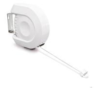 Relaxdays Corde à linges rétractable, 12 m, étendoir, usage intérieur/ extérieur, Séchoir, fil à linge, plastique, blanc