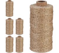 relaxdays Corde de jute 1 mm x 100 m 6er Set
