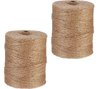 relaxdays Corde de jute 3 mm x 300 m 2er Set