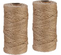relaxdays Corde de jute 4 mm x 100 m 2er Set