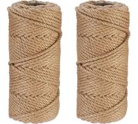 relaxdays Corde de jute 5 mm x 50 m 2er Set