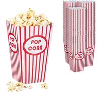 relaxdays Cornets de pop-corn, set de 72 pièces rouge/blanc