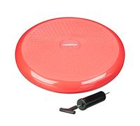 Relaxdays Coussin d’air à picots 33 cm pompe à air balance fitness coussin disque d’équilibre, rouge