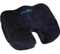 relaxdays Coussin d'assise orthopédique noir
