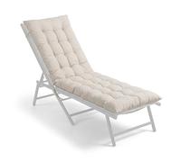 Relaxdays Coussin de Banc 160 x 50 cm rembourré, matelassé, avec Rubans, pour Banc de Jardin, palettes, Beige