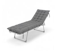 Relaxdays Coussin de Banc, 180 x 50 cm, rembourré, matelassé, avec Liens, pour extérieur, Banc de Jardin, palettes, Gris