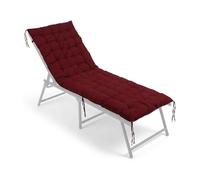 Relaxdays Coussin de Banc 190x70 cm, rembourré, matelassé, Sangles, Rouge | extérieur, pour banc de jardin, palettes