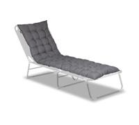 Relaxdays Coussin de banc de jardin, avec attaches, pour chaise longue, polyester, H x L x P : 7 x 180 x 50 cm, gris