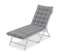 Relaxdays Coussin de Banc rembourré et matelassé pour extérieur 160x50 cm Gris