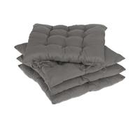 Relaxdays Coussin de chaise gris en lot de 4