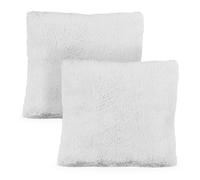 Relaxdays Coussin doux, lot de 2, avec remplissage, moelleux, housse amovible, décoratif, 35 x 40 cm, gris clair