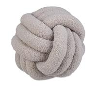 Relaxdays Coussin en forme de nœud décoratif pour le canapé ou lit matériaux doux diamètre : 25 cm gris clair