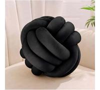 Relaxdays Coussin noué décoratif, Design scandinave pour canapé & lit, Noir