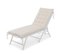 Relaxdays Coussin rembourré pour Banc de Jardin 180x50 cm, Sangles, extérieur, Beige