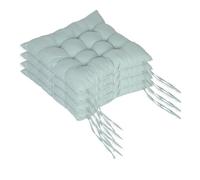 Relaxdays Coussins de Chaise Lot de 4, matelassés avec Liens, intérieur/extérieur, Housse Polyester, Vert Clair, 40 x 40