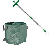 relaxdays Couteau à désherber avec sac à déchets de jardin