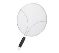 Relaxdays Couvercle Anti-éclaboussures pour poêles, Acier Inoxydable, diamètre 33 cm, avec poignée en Plastique, argenté
