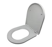 Relaxdays Couvercle de WC avec abaissement automatique et Quick Release, 36 x 42 cm, Duroplast, montage supérieur, blanc