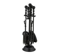 relaxdays Coffret de cheminée 5 pièces noir