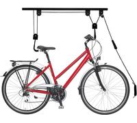 relaxdays Ascenseur à vélo, Jusqu’à 20 kg, pour Plafond avec câble, Garage et Cave, Porte Bicyclette de Plafond, Noir