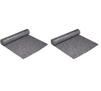 Relaxdays Couverture déménagement, 1x25 : 25 m, Rouleau Protection Sol 270 g/m² Tapis travaux Peinture, Gris (Lot de 2)