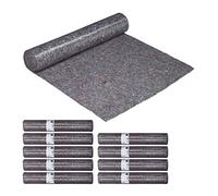 Relaxdays Couverture déménagement, Lot de 10, 1x25 = 25 m², Rouleau Protection Sol 220 g/m² Tapis travaux Peinture, Gris