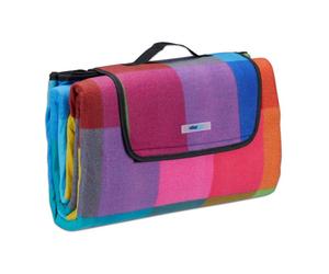 Relaxdays Couverture pique-nique colorée carreaux