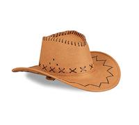 Relaxdays- Cowboy, pour Adulte, Style Far Ouest, Western Chapeau de Carnaval, Marron, Unisexe, 10024992_93, 16,00 x 35,50 x 39,00cm