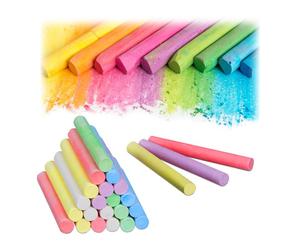 Relaxdays Craie de trottoir lot de 24 colorée