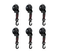 Relaxdays Crochet à Ventouse, Lot de 6, pour Camping, Voiture, Camping-Car, Accessoire de Camping, jusqu'à 2 kg, Noir