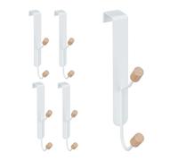 Relaxdays Crochet de porte double lot de 5