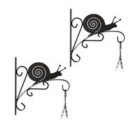 Relaxdays Crochet de Suspension pour Plantes en Lot de 2, Escargot, Fer, H x L x P : env. 30 x 30,5 x 2 cm, Noir