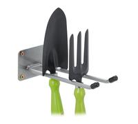 Relaxdays Support Mural, 24 cm de Long, Double Crochet pour Le Mur, Porte-Outils Garage, Atelier & Cave, Acier, argenté