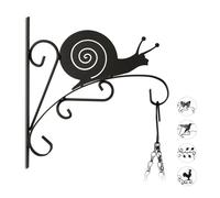 Relaxdays Crochet mural pour plantes escargot suspensions pot de fleurs en métal décoration de jardin HxlxP 30 x 28 x 2 cm, noir