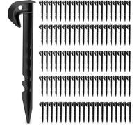 Relaxdays Piquets de Fixation pour Robot Tondeuse, Lot de 200, Accessoires pour câble, Plastique, Crochets, Noir