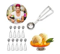 Cuillère à glace lot 10 acier inoxydable Cuiller sorbets et fruits inox Boules