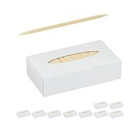 Relaxdays Cure-Dents en Bois Lot de 10000, Cure-Dents Fins, pour hygiène Dentaire, apéritif, Bricolage, Piques apéritifs